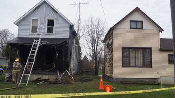 House fire in Petrolia April 6, 2016. (BlackburnNews.com photo by Briana Carnegie.)