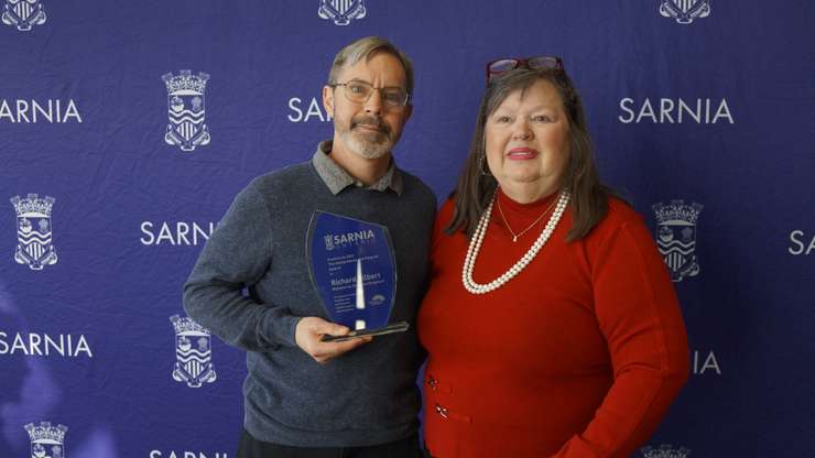 The winner of the Going Above and Beyond Award Richard Gilbert at the 2023 Accessibility Awards (Lindsay Newman) 