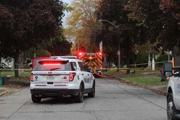 Officials from the Office of the Ontario Fire Marshal are investigating a house explosion in the 1400-block of Francois Rd. in Windsor, October 21, 2015.  (Photo by Adelle Loiselle)