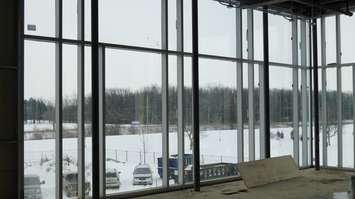 Windows looking out of the new multi-purpose fitness space in the Athletics & Fitness Complex at Lambton College. December 15, 2017 (Photo by Melanie Irwin)