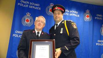Owen Sound Police Chief Crag Ambrose and Pastor David Kennedy. (Photo by Kirk Scott)