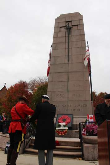 Hundreds gather at Windsor's cenotaph during a Remembrance Day ceremony on November 9, 2014. (Photo by Jason Viau)