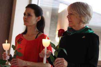 A ceremony remembering the 14 women killed in the Montreal Massacre was held in Chatham on December 6, 2014. (Photo by Jason Viau)