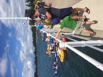 Participants in the Pt. Huron float down blown into Sarnia Bay. August 21, 2016 BlackburnNews.com photo by Melanie Irwin.