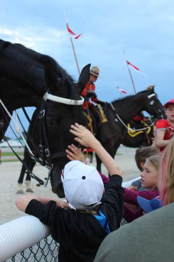 During the meet and greet at the 2016 RCMP Musical Ride at the Dresden raceway. August 24, 2016. (Photo by Natalia Vega)