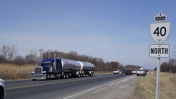 A section of Highway 40 in Sarnia. 25 March 2021. (BlackburnNews.com photo by Colin Gowdy)