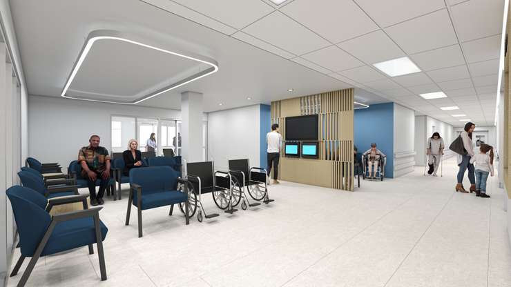 Renderings of the waiting room at CEEH new emergency room (Photo by: Bluewater Health)
