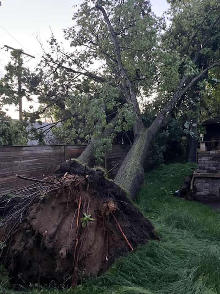Damage in June 5, 2024 thunderstorm. Photo courtesy of Bluewater Power via Facebook. 