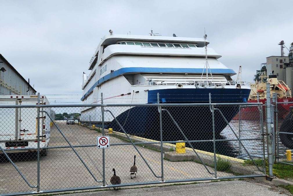 Former floating Trump casino docked at Sarnia Harbour