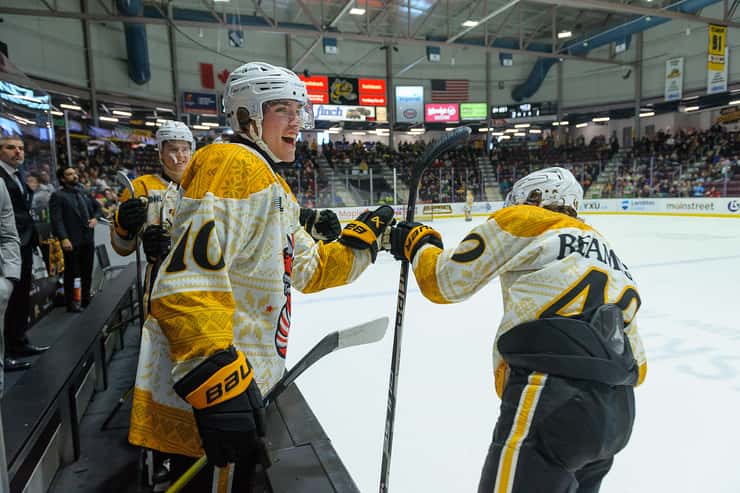 Guelph Storm at Sarnia Sting, December 14, 2025. Photo by Metcalfe Photography. 