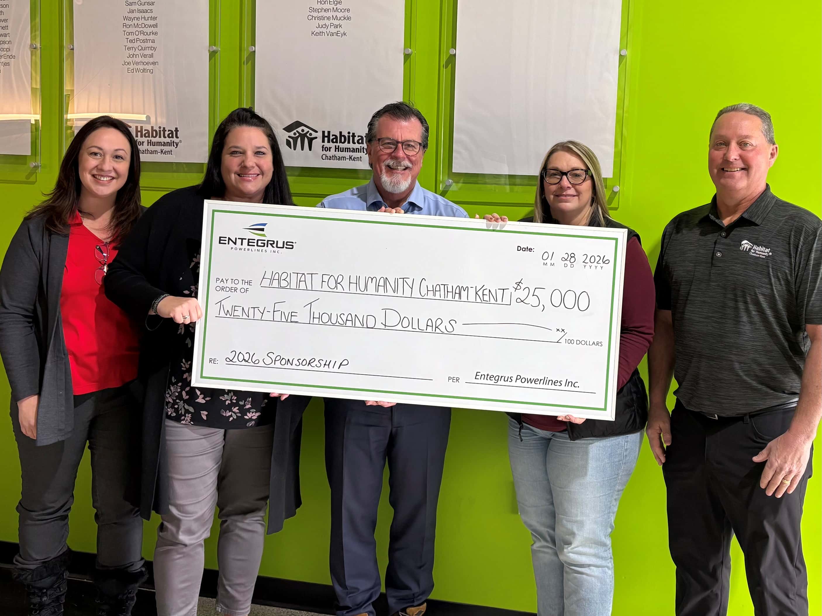 Entegrus donates to Habitat for Humanity