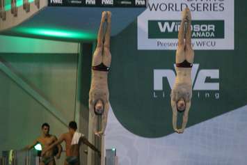 Divers compete in the FINA Diving World Series 2015 in Windsor, May 22, 2015. (Photo by Jason Viau)